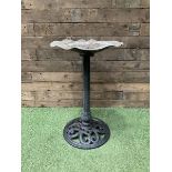 Painted aluminium bird bath with cast iron base