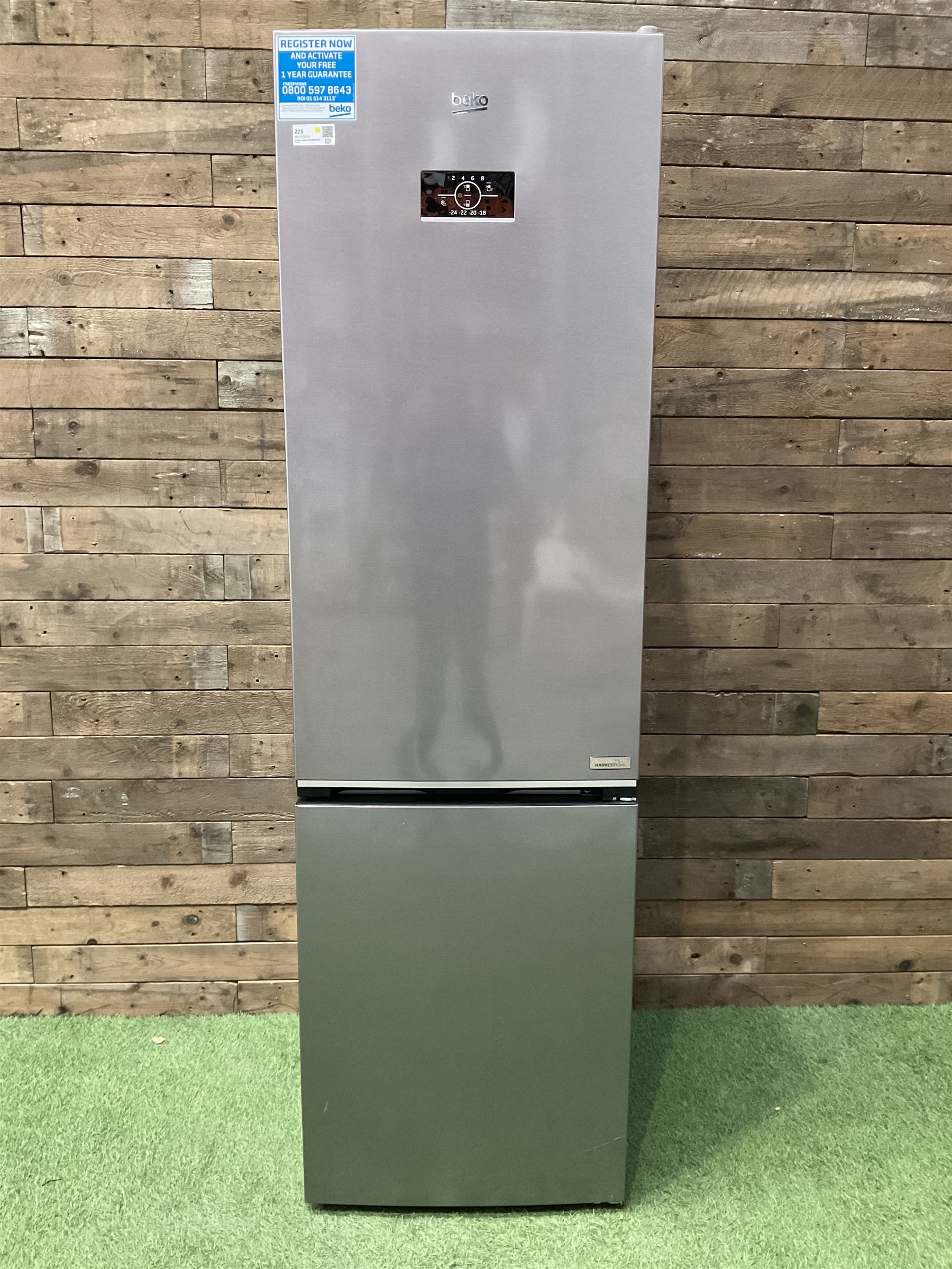 BEKO HarvestFresh tall fridge freezer in grey