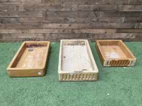 Set of three salt glazed sinks