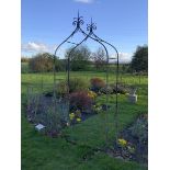 Bespoke wrought iron garden rose arbour