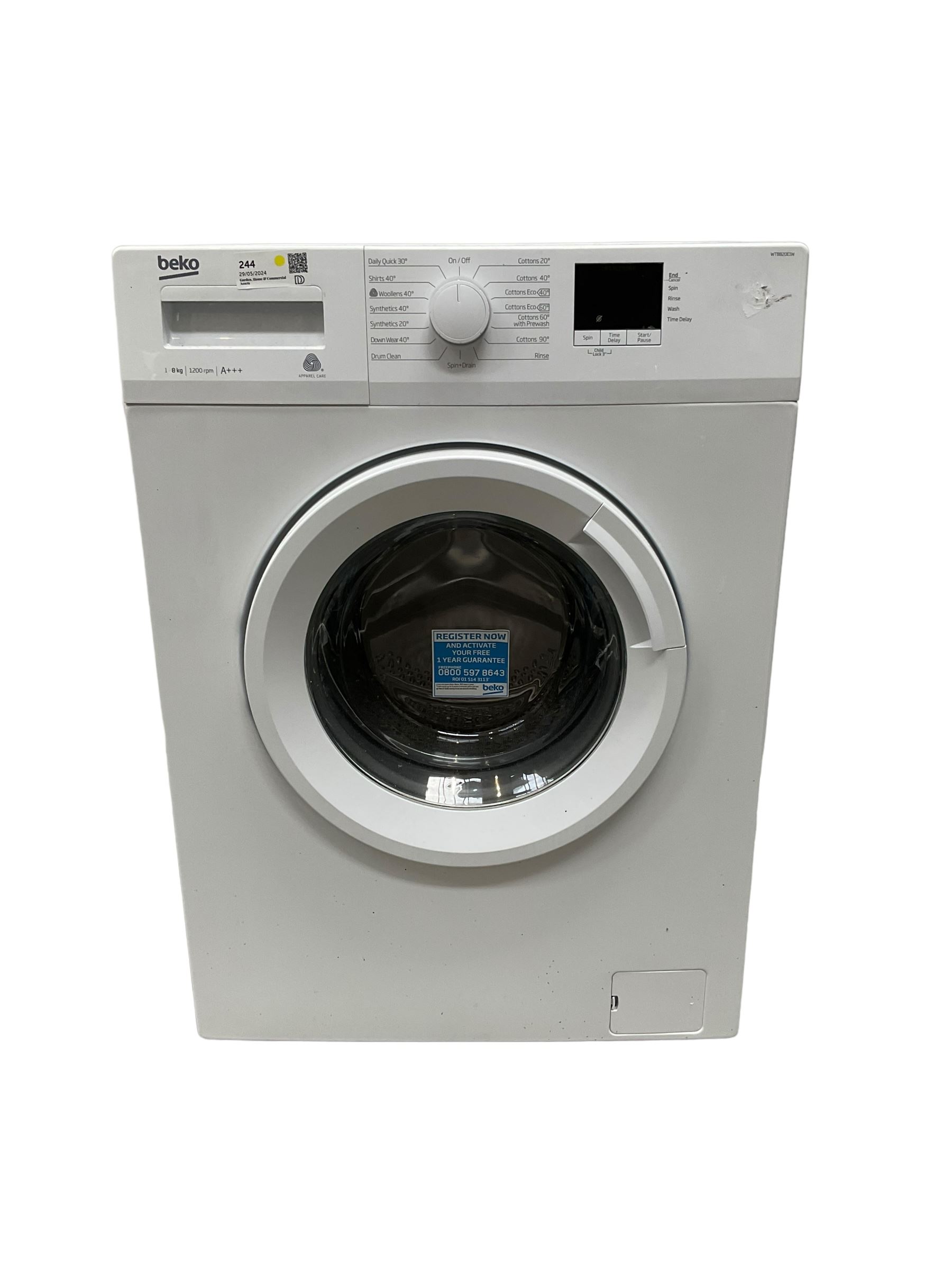 Beko WTB820E1W 8kg washing machine