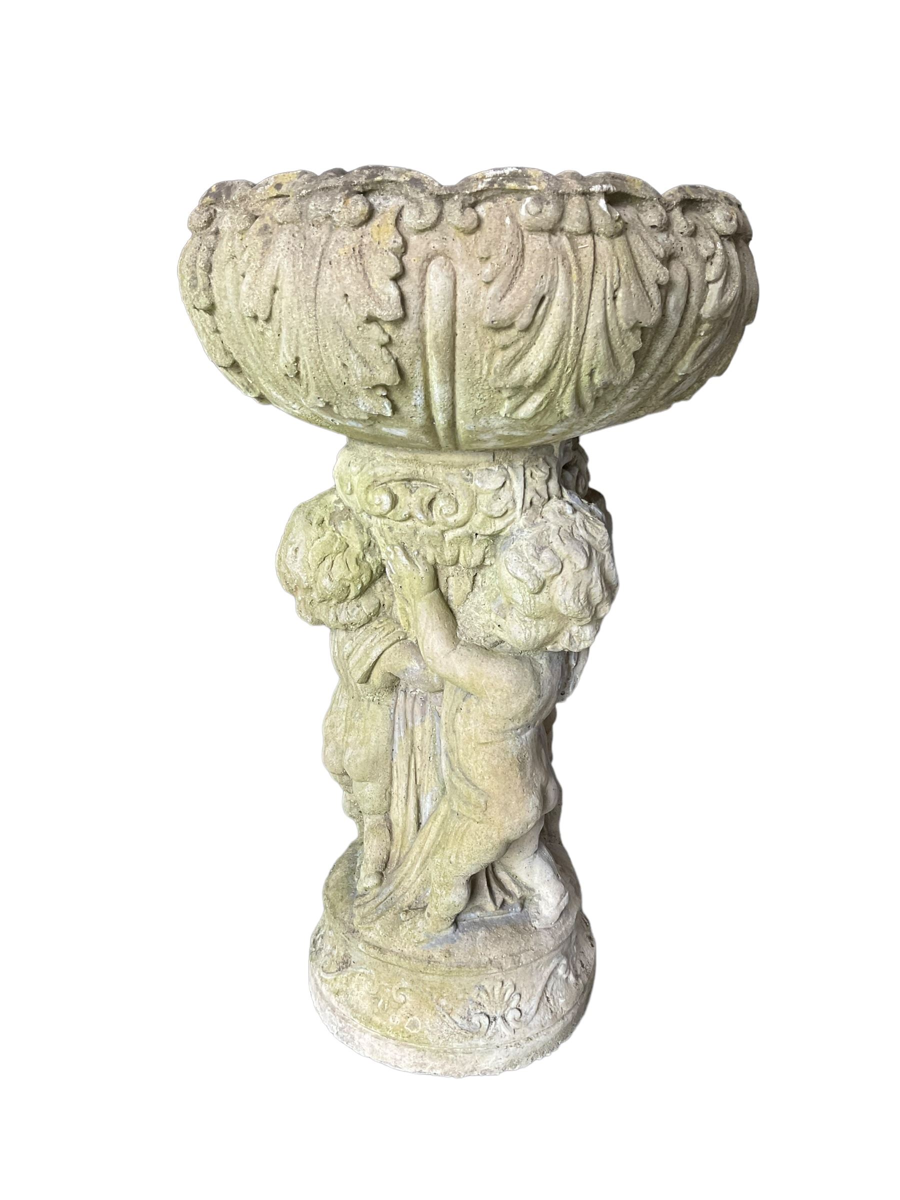 Cast stone planter or bird bath