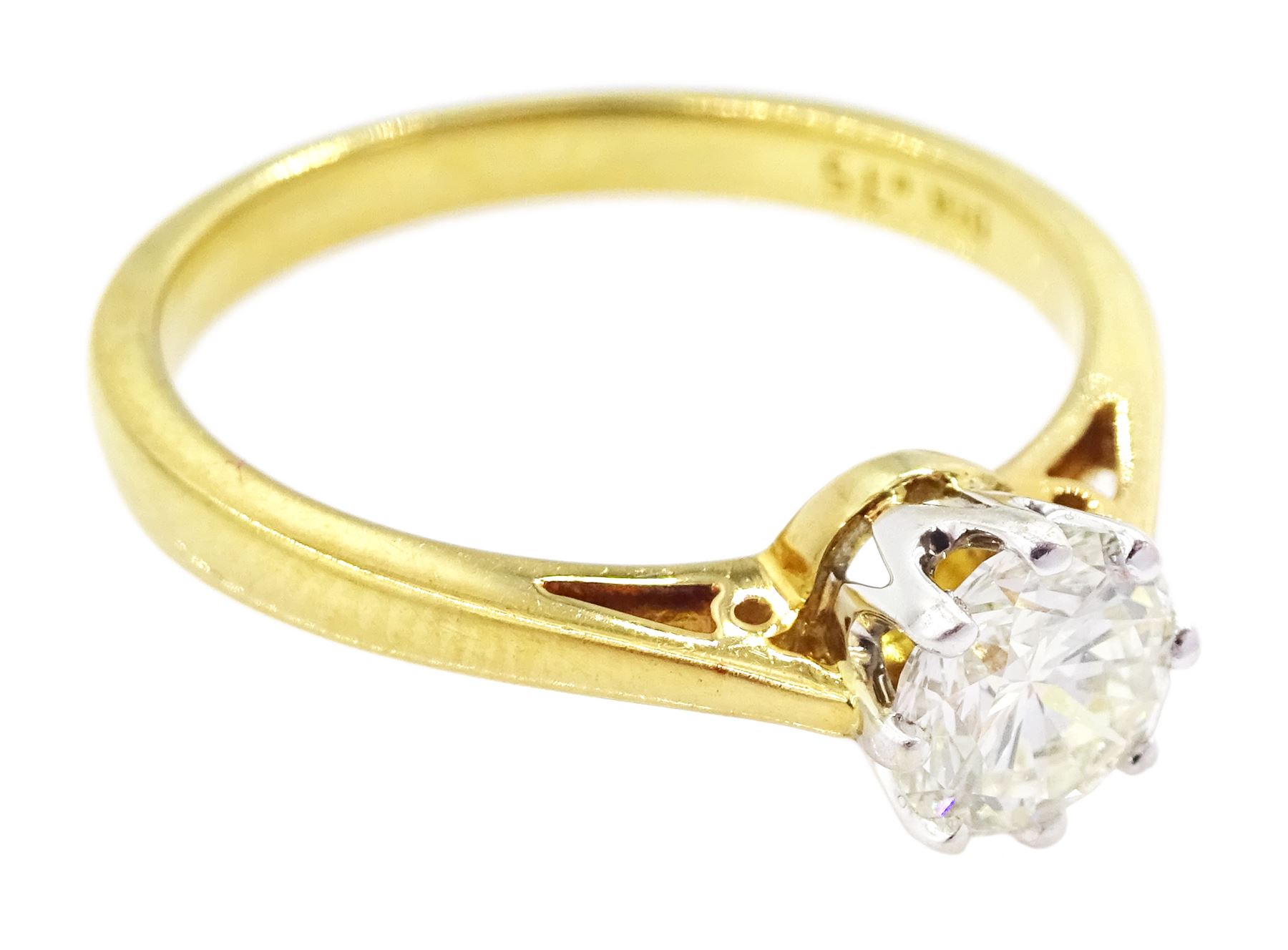 18ct gold single stone diamond ring - Image 3 of 4