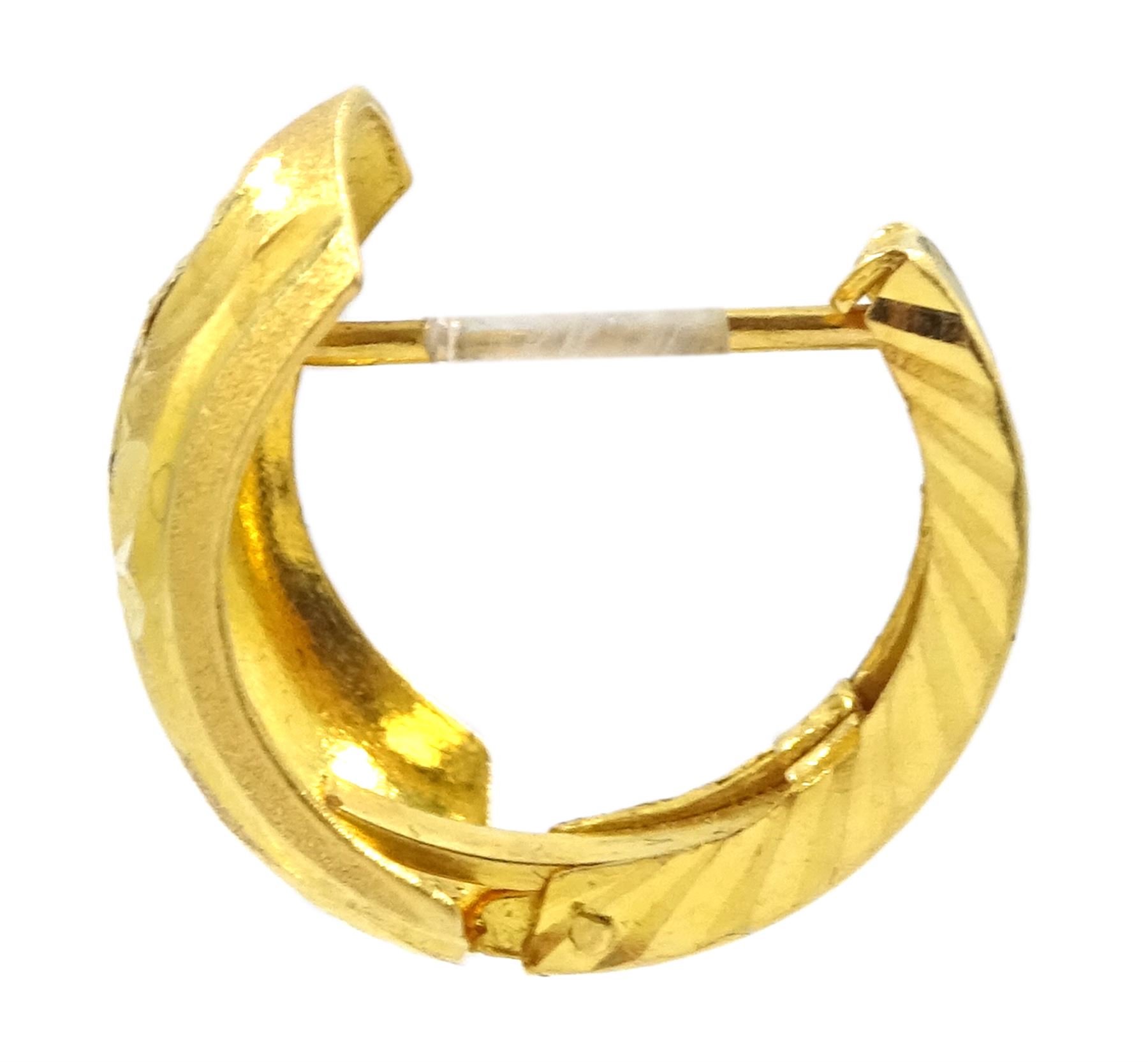 Pair of 22ct gold hoop earrings - Image 2 of 2