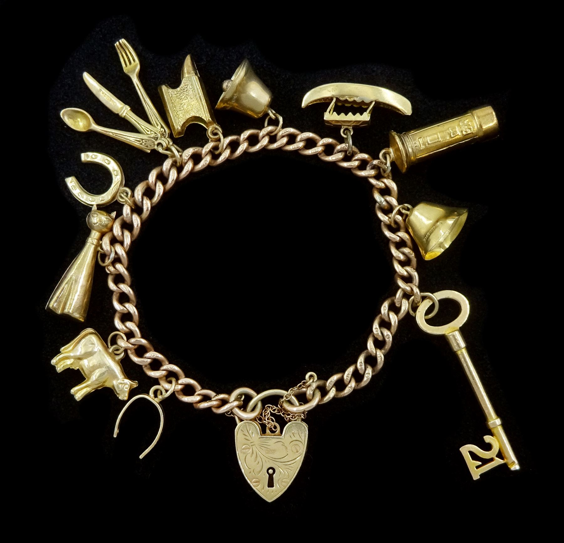 Gold curb link chain bracelet