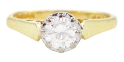 18ct gold single stone round brilliant cut diamond ring