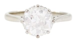 18ct white gold single stone old cut diamond ring