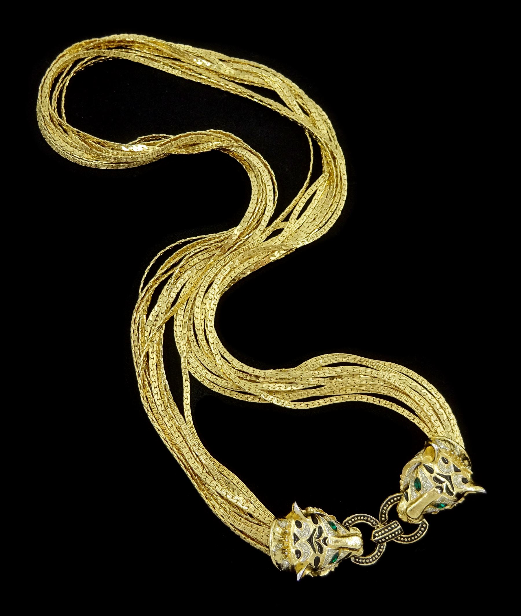 D'Orlan gilt multi strand necklace