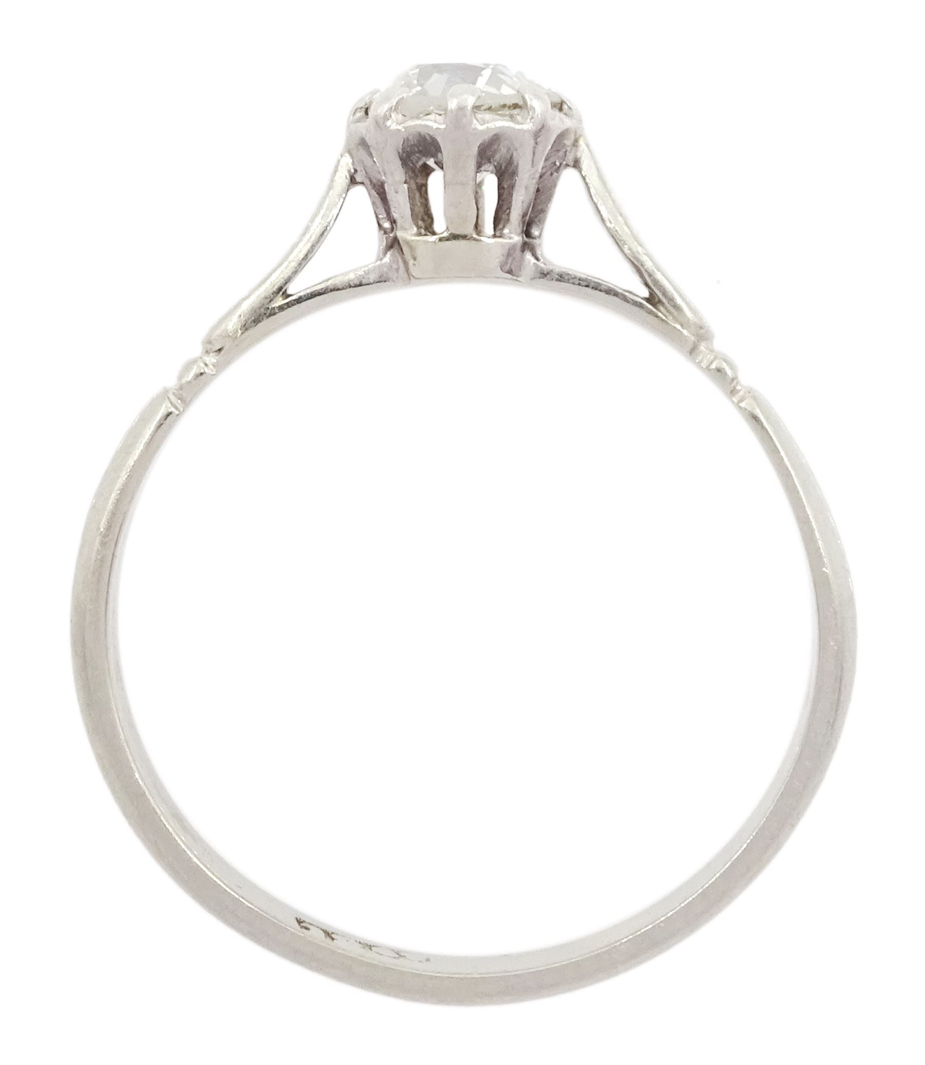 18ct white gold single stone old cut diamond ring - Image 4 of 4