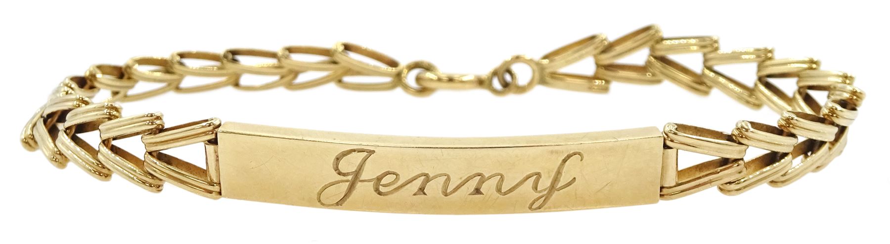 9ct gold 'Jenny' identity bracelet