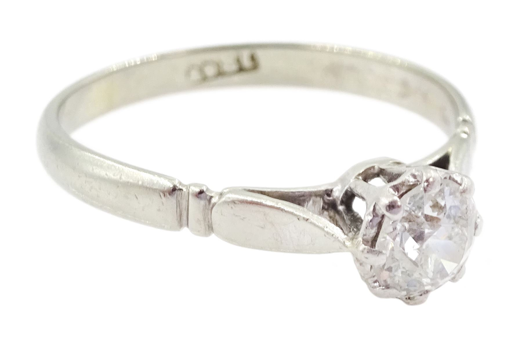 18ct white gold single stone old cut diamond ring - Image 3 of 4