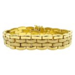 18ct gold brushed and bright polished curved brick link bracelet