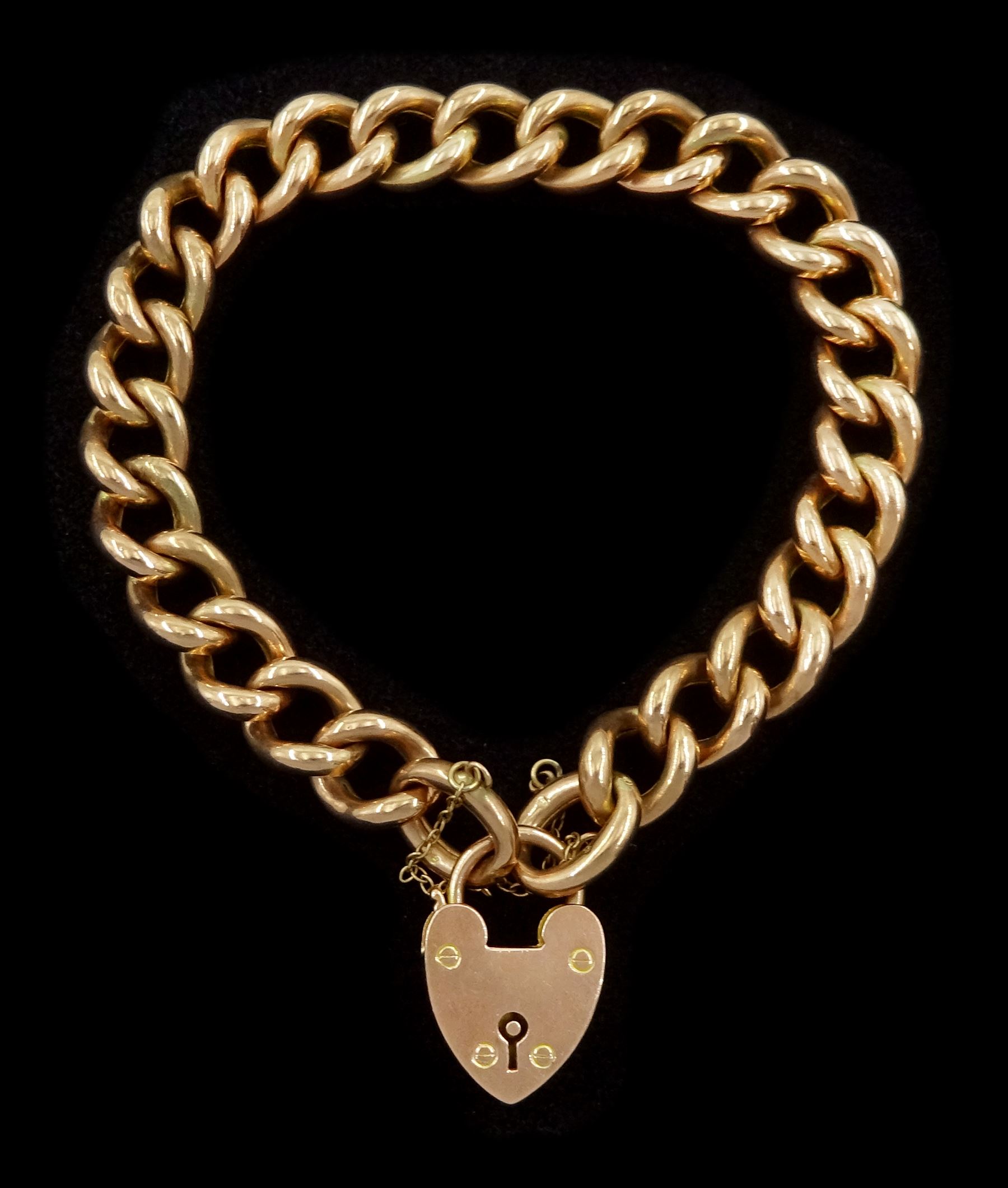 Early 20th century 9ct rose gold curb link chain bracelet