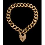 Early 20th century 9ct rose gold curb link chain bracelet
