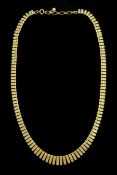 9ct gold graduating fringe link necklace