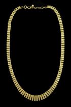 9ct gold graduating fringe link necklace