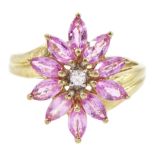 9ct gold pink and white topaz ring