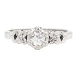 18ct white gold single stone round brilliant cut diamond ring