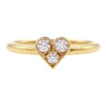 18ct rose gold round brilliant cut diamond heart shaped ring