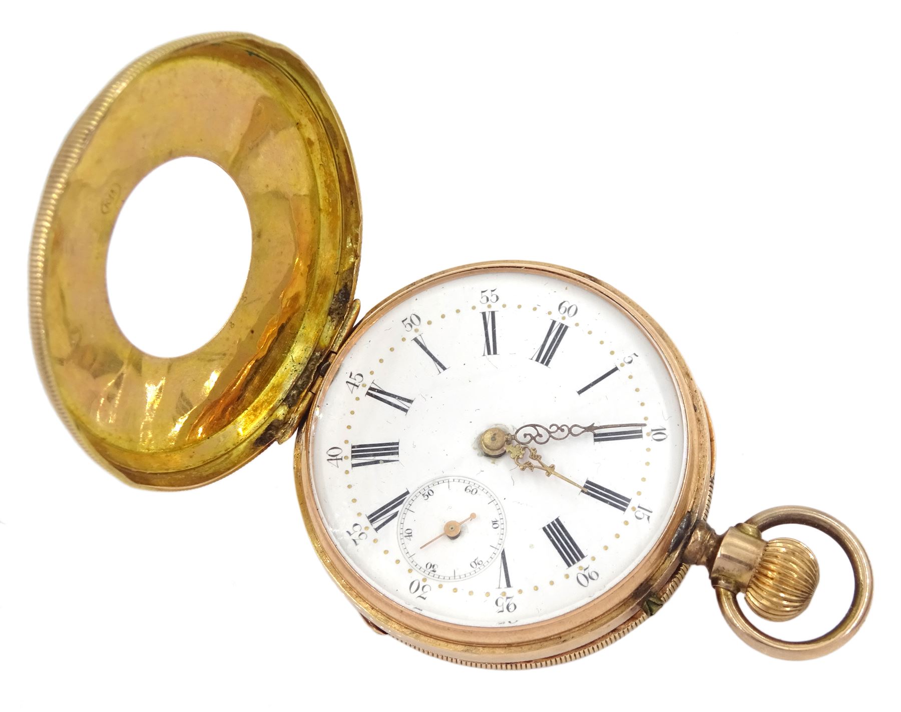 Early 20th century 14ct gold half hunter Swiss lever pocket watch - Image 2 of 5