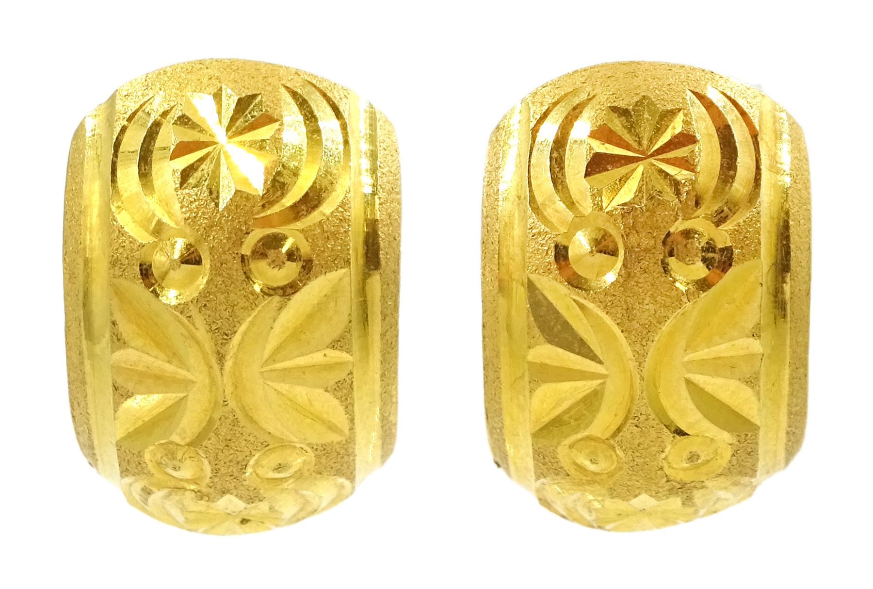 Pair of 22ct gold hoop earrings
