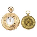 Early 20th century 14ct gold half hunter Swiss lever pocket watch