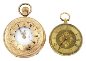 Early 20th century 14ct gold half hunter Swiss lever pocket watch