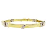 14ct yellow and white gold cubic zirconia bracelet