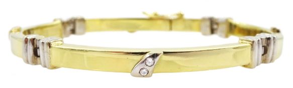 14ct yellow and white gold cubic zirconia bracelet