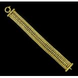 9ct gold polished and textured fancy link bracelet