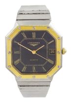 Longines gentleman's stainless steel quartz presentation wristwatch