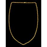 22ct gold fancy bead link chain necklace