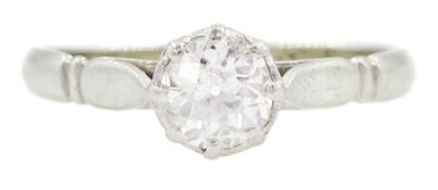 18ct white gold single stone old cut diamond ring