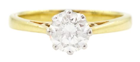 18ct gold single stone diamond ring