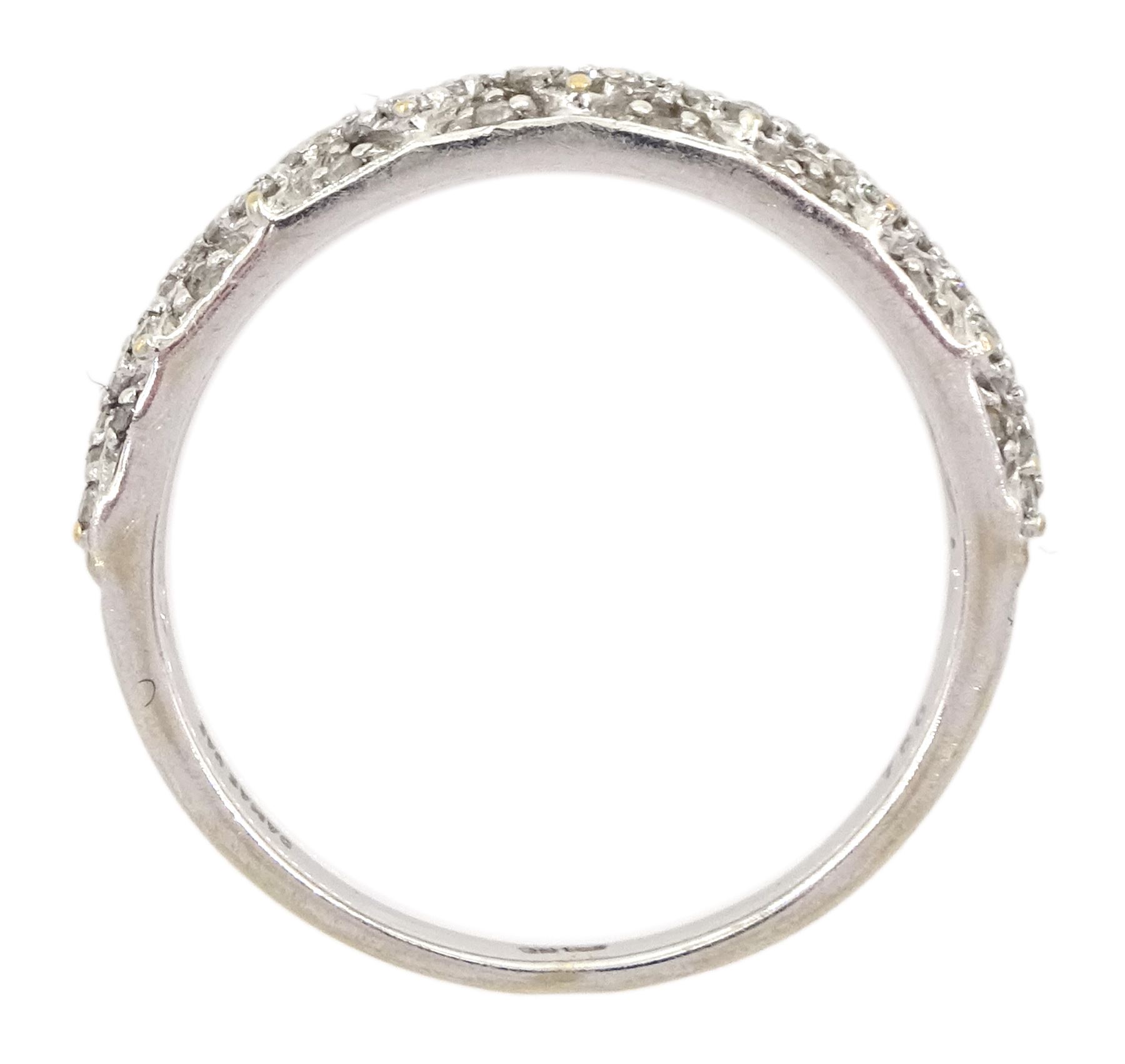18ct white gold round brilliant cut diamond half eternity ring by Damas - Image 4 of 4
