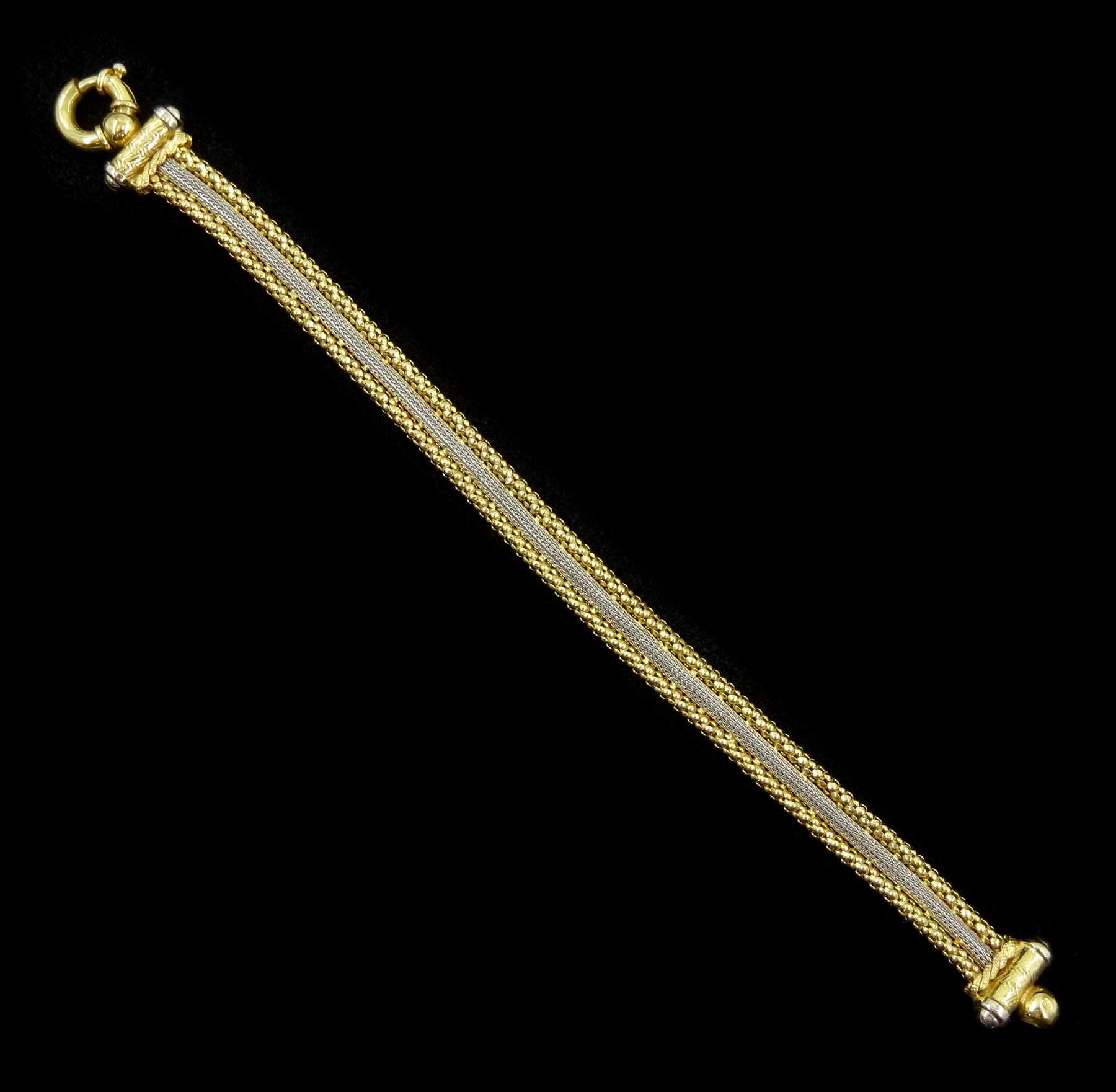 9ct white and yellow gold fancy link chain bracelet