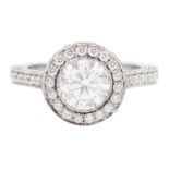 18ct white gold single stone round brilliant cut diamond ring