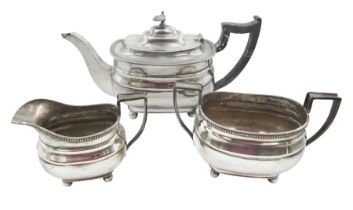 1930s silver three piece tea service