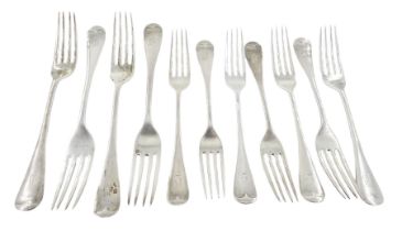 Set of eleven late Victorian Hanoverian pattern forks