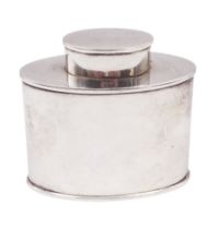 1920s silver tea caddy