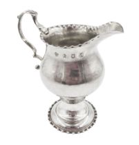 George III silver pedestal cream jug