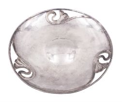 Art Nouveau style modern silver dish