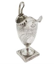 George III silver helmet shaped cream jug