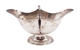 Edwardian silver twin handled pedestal dish