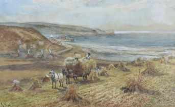 John C Syer (British 1844-1912): Haymaking above Sandsend