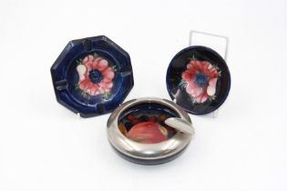 Moorcroft pewter-mounted circular ashtray decorated in Pomegranate pattern