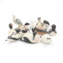 Group of eleven Scottish 'Isle of Arran' bisque porcelain birds