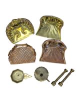 Four brass/copper crumb trays