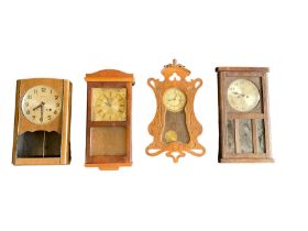 Four early 20th century wall clocks