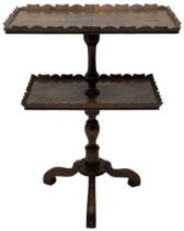 20th century yew wood two-tier stand or occasional table